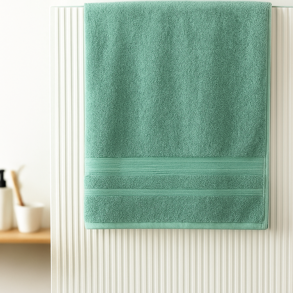 Export Quality 100% Cotton Bath Towel Green Plain-CT-TG003