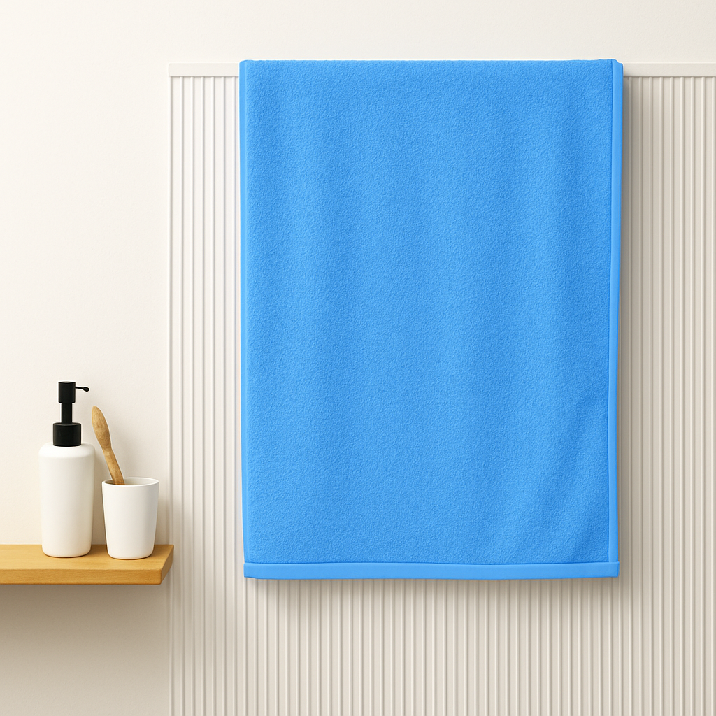 Export Quality 100% Cotton Bath Towel Royal Blue Plain-CT-TG005