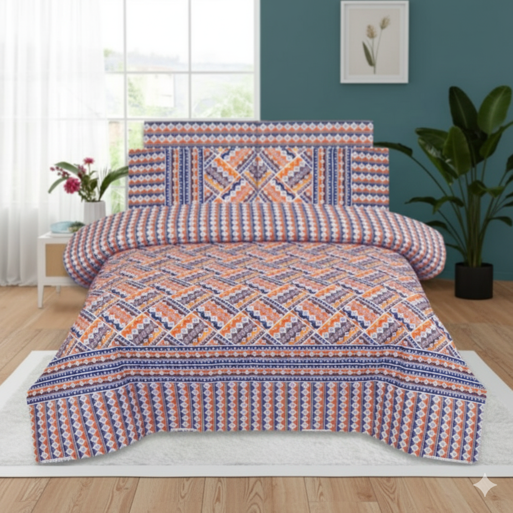 Geometric Cotton Bedsheet Geometric-CB-T029