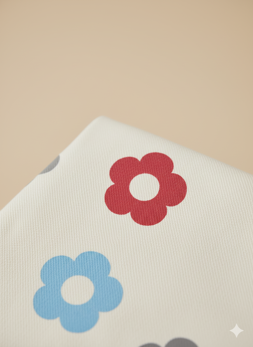 Ladies’ Multicolor Flower Print Denim Jeans – Off White LFJ-T002