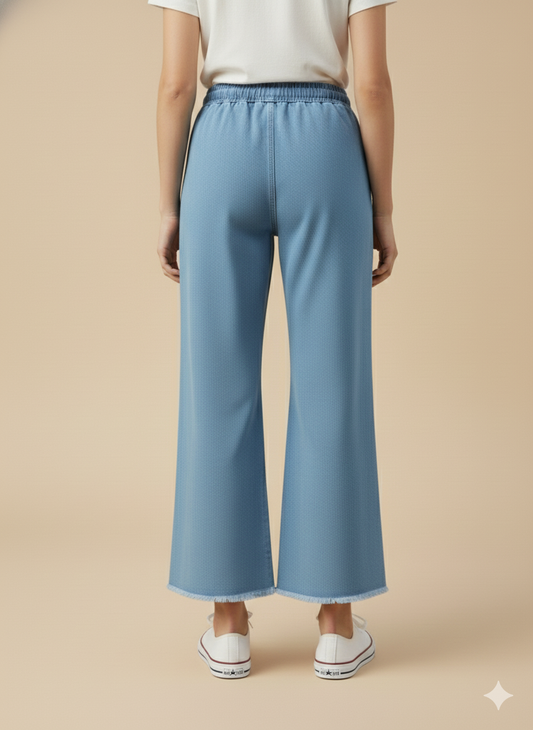 Girl Butterfly Embroidered Denim Jean light Blue GFJ-T006