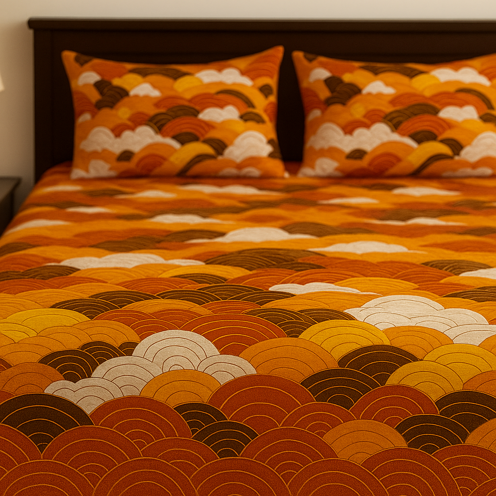 Wave Pattern Cotton Bedsheet Abstract-CB-T005