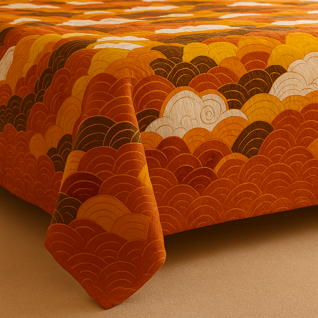 Wave Pattern Cotton Bedsheet Abstract-CB-T005