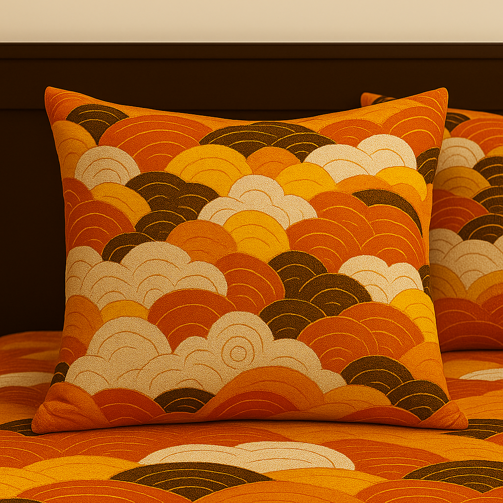 Wave Pattern Cotton Bedsheet Abstract-CB-T005