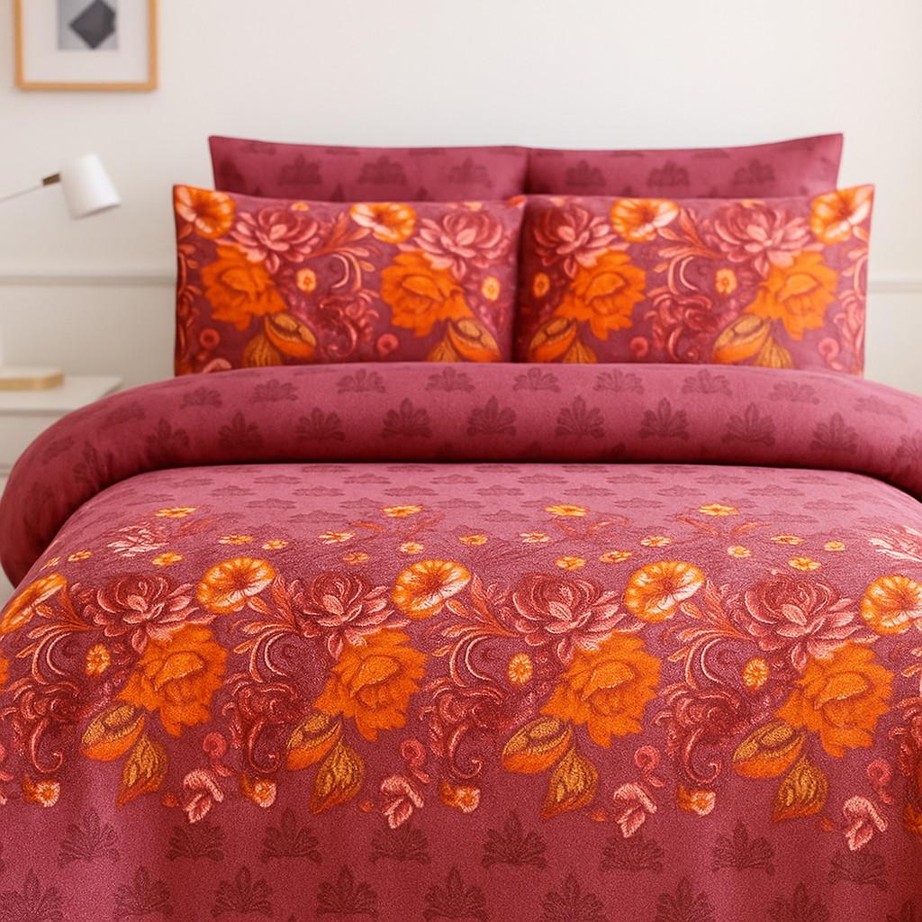 Floral Cotton Satin Bedsheet Set Floral-CB-T024
