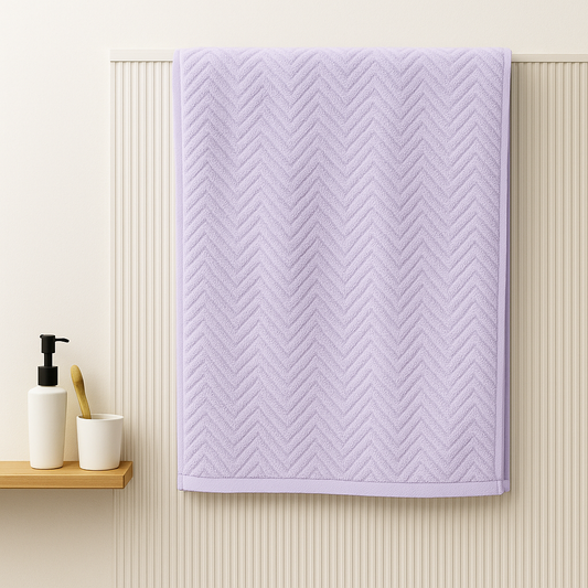 Export Quality 100% Cotton Bath Towel Light Purple Abstrack-CT-TG004