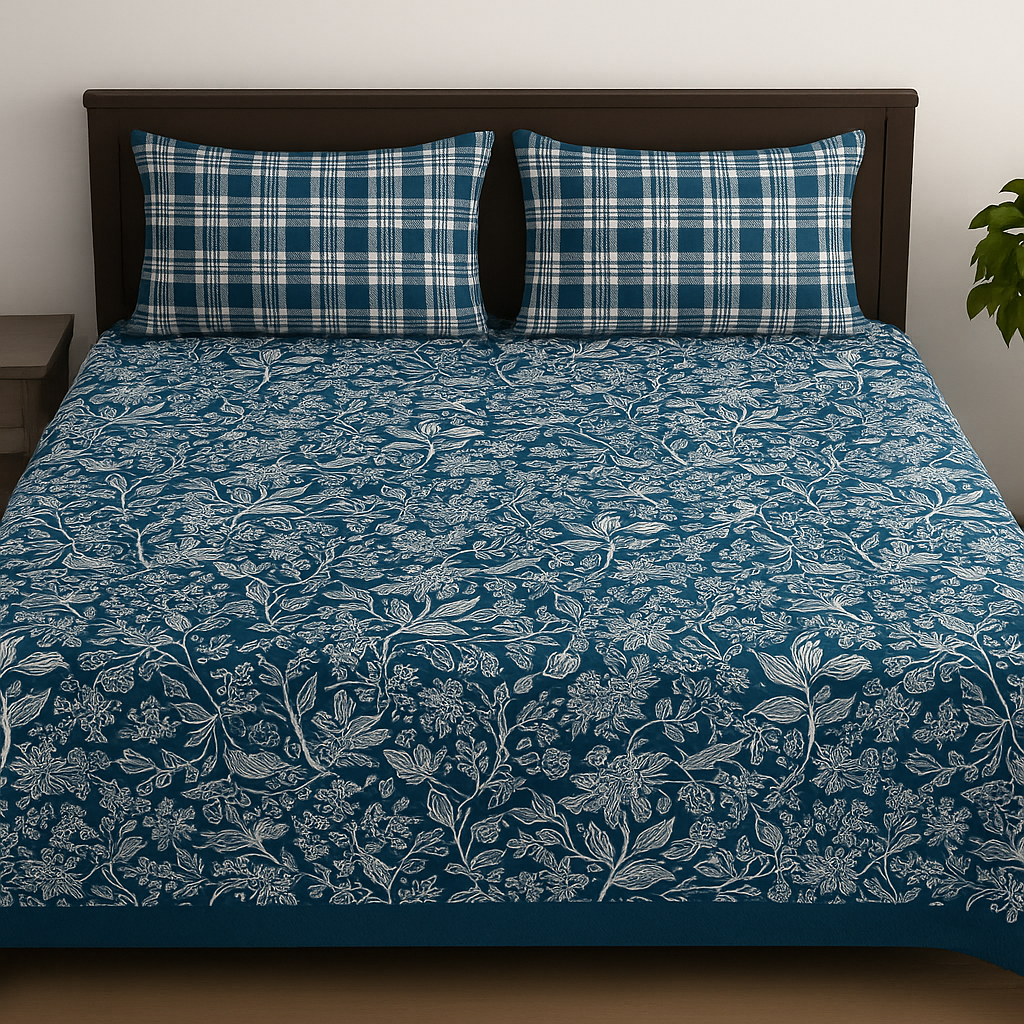 Floral-DK-T003 Double Bedsheet
