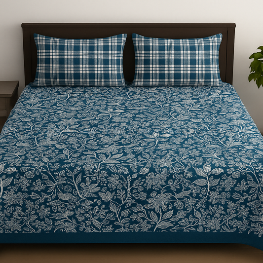 Floral-DK-T003 Double Bedsheet