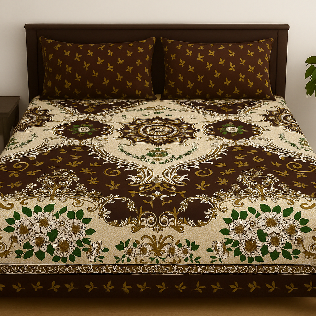 Floral-DK-T004 Double Bedsheet