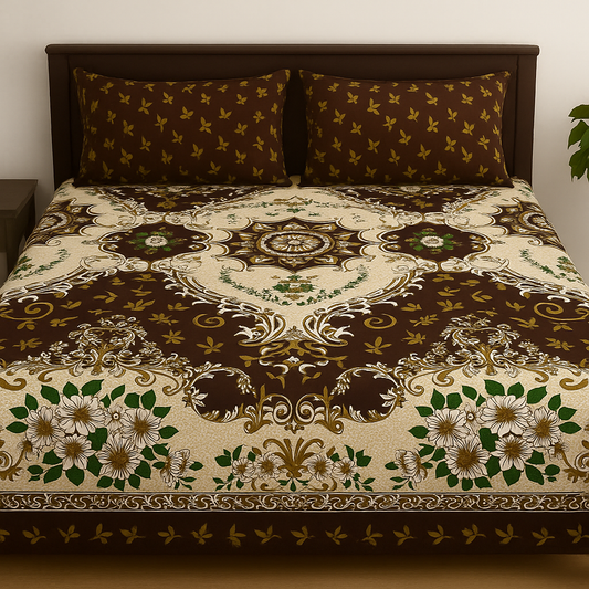 Floral-DK-T004 Double Bedsheet