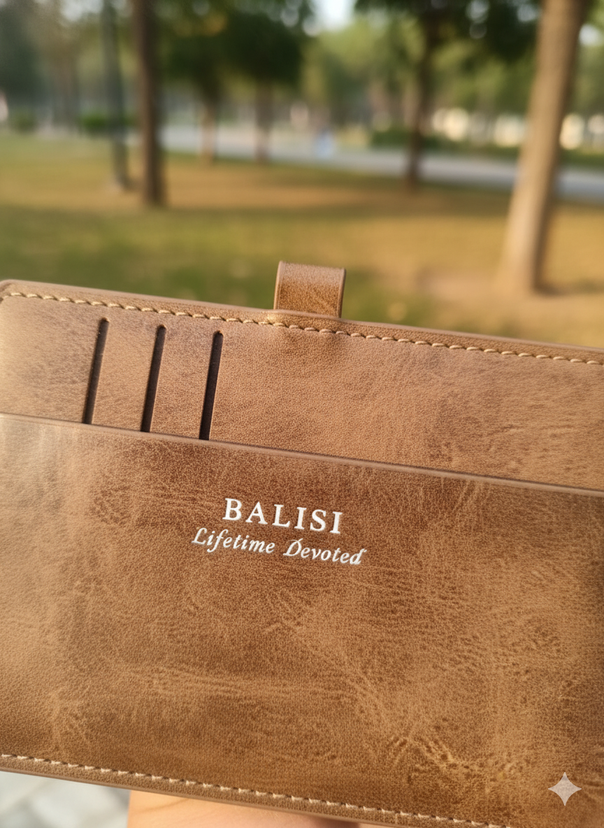 Men’s Balisi Dual-Piece Brown Leather Wallet Set