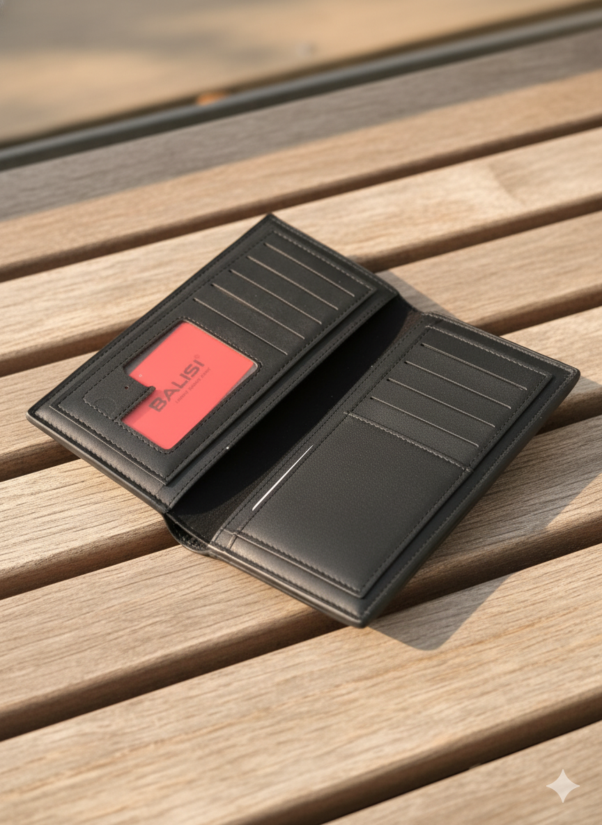 Men’s Balisi Signature Black Leather Wallet