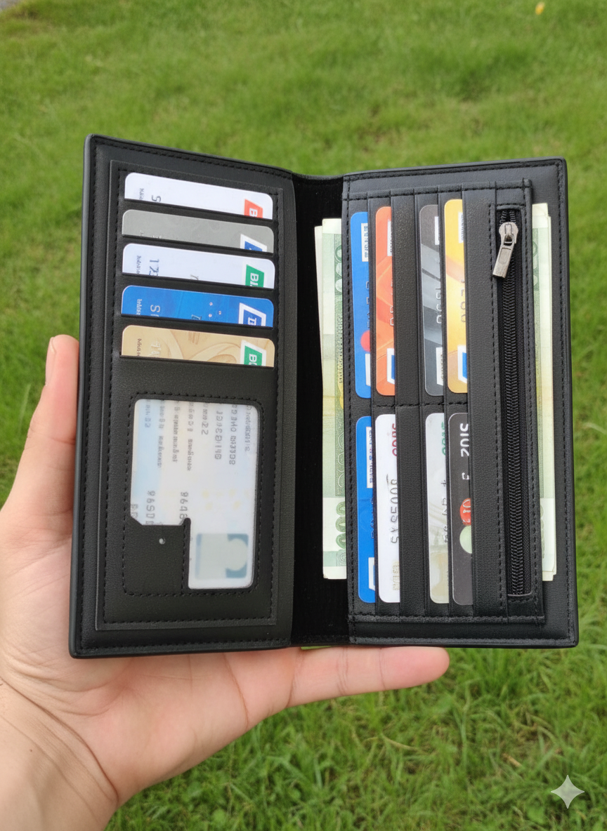 Men’s Balisi Signature Black Leather Wallet