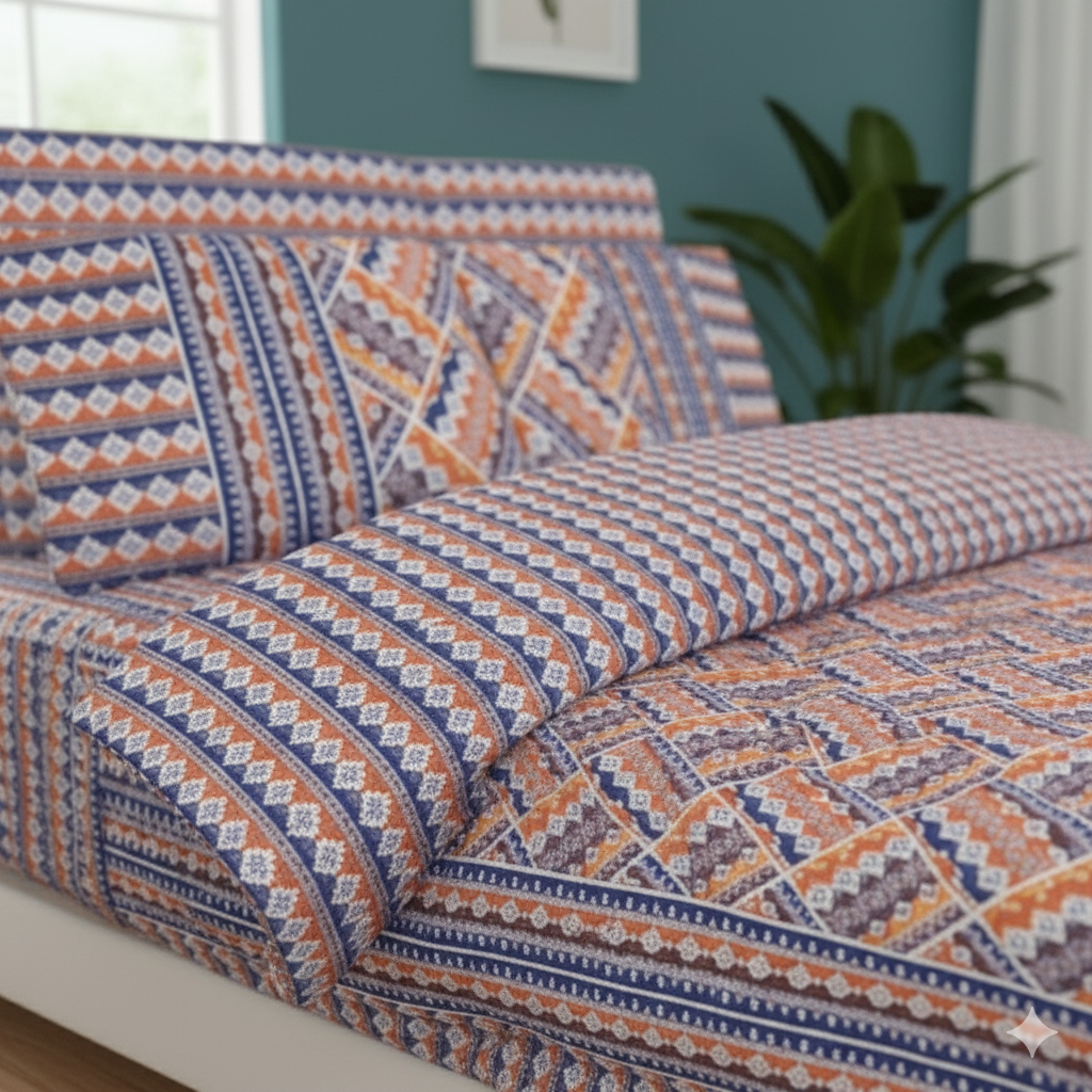 Geometric Cotton Bedsheet Geometric-CB-T029