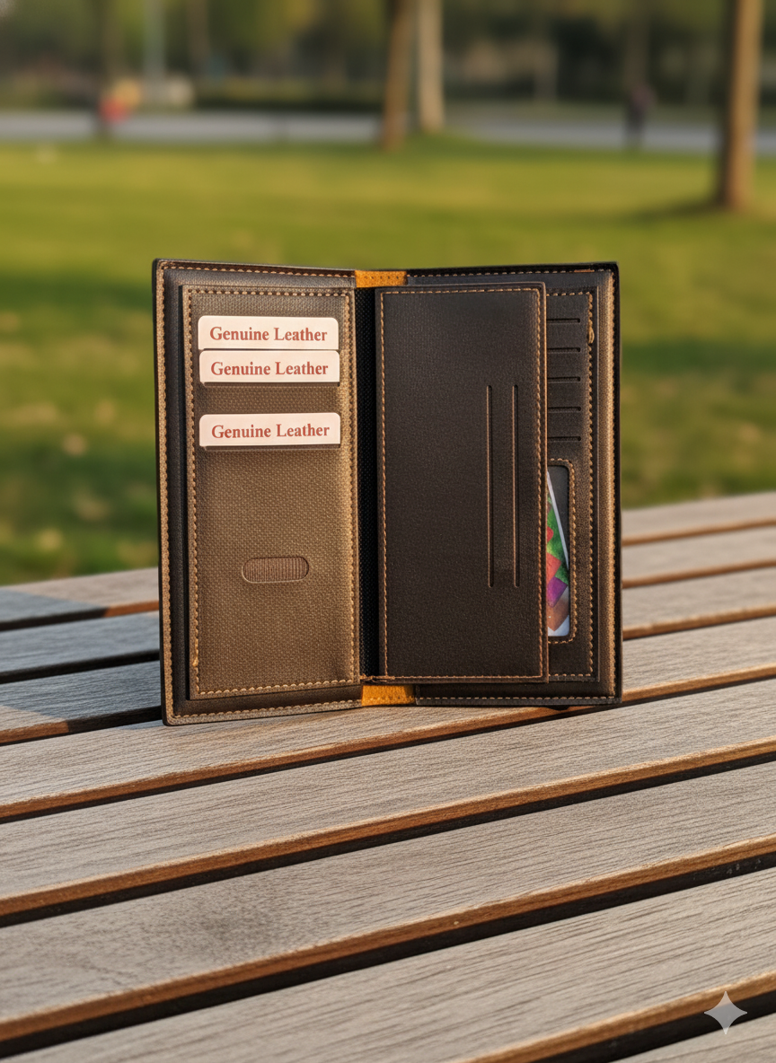 Men’s Balisi Dual-Piece Brown Leather Wallet Set