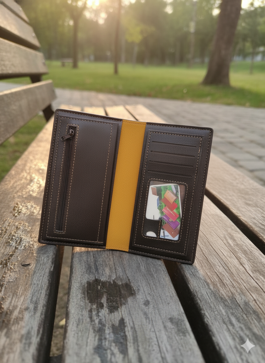 Men’s Balisi Dual-Piece Dark Coffee Leather Wallet Set