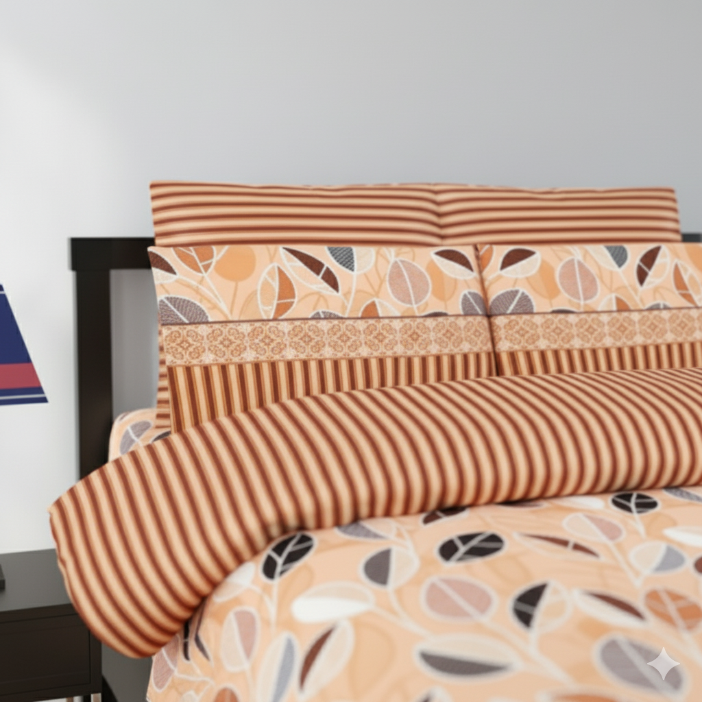 Autumn Leaf Cotton Bedsheet Set Geometric-CB-T025