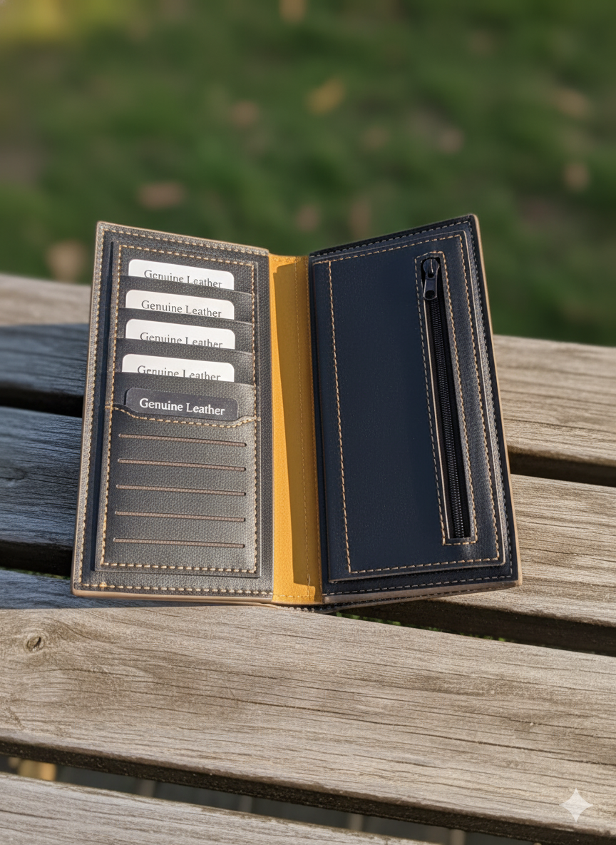 Men’s Balisi Dual-Piece Brown Leather Wallet Set