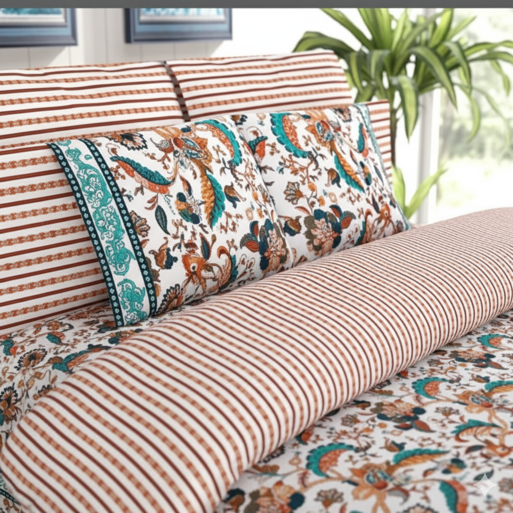 Abstract Cotton Bedsheet Set Abstract-CB-T028