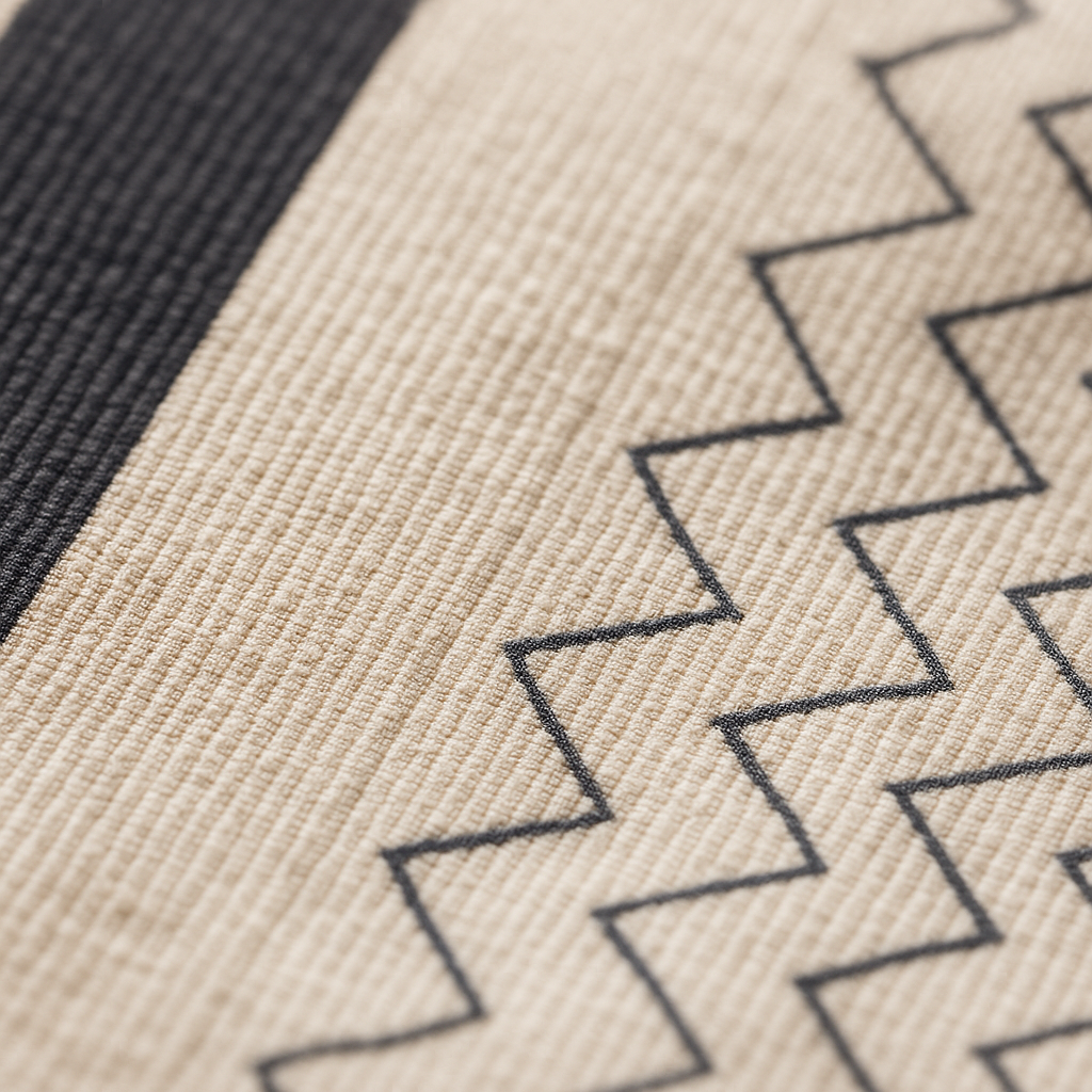 Close-up of woven fabric with geometric pattern
