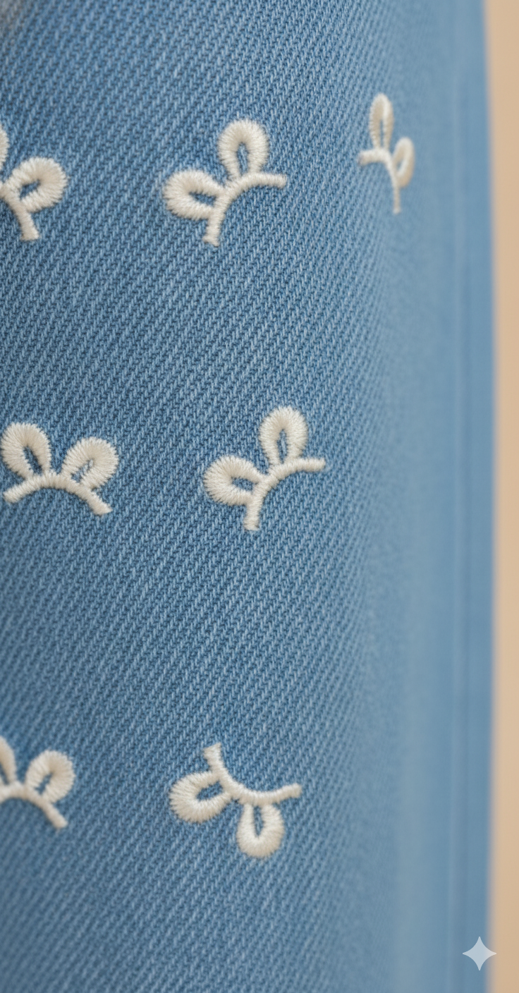 Girl Embroidered Denim Jean light Blue GFJ-T009