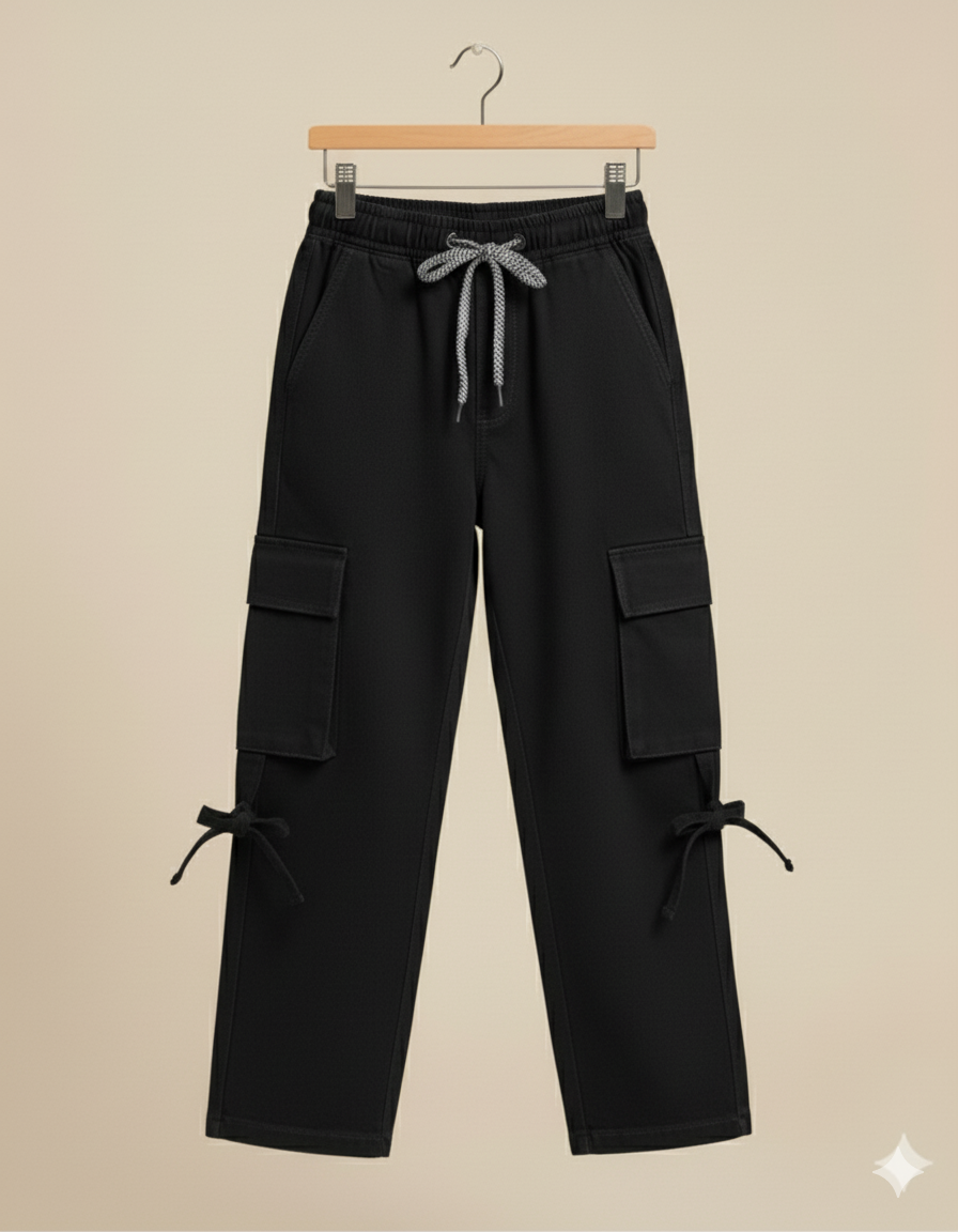 Girl Cargo Pant Black GFJ-T016