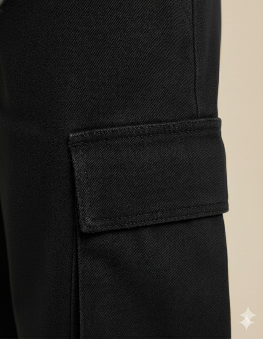 Girl Cargo Pant Black GFJ-T016