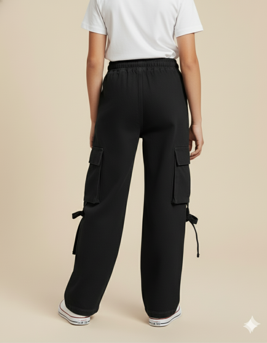 Girl Cargo Pant Black GFJ-T016